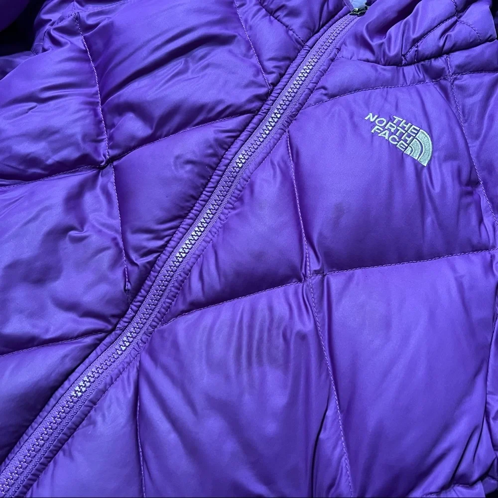 North Face 550 down hooded puffer jacket size L 14-16